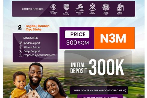 AAFIN OBA land for sale in Lagelu Ibadan Oyo State