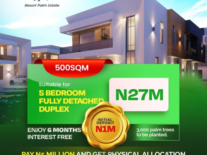Lekki Avana Signature Resort Palm Estate offering Government Allocated C of O residential and commercial land for sale in Eleranigbe, Ibeju-Lekki, Lagos.